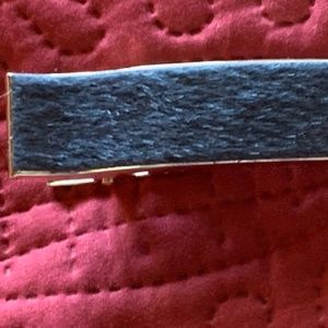 New Faux fur hair clip, blue , new silver, beautiful